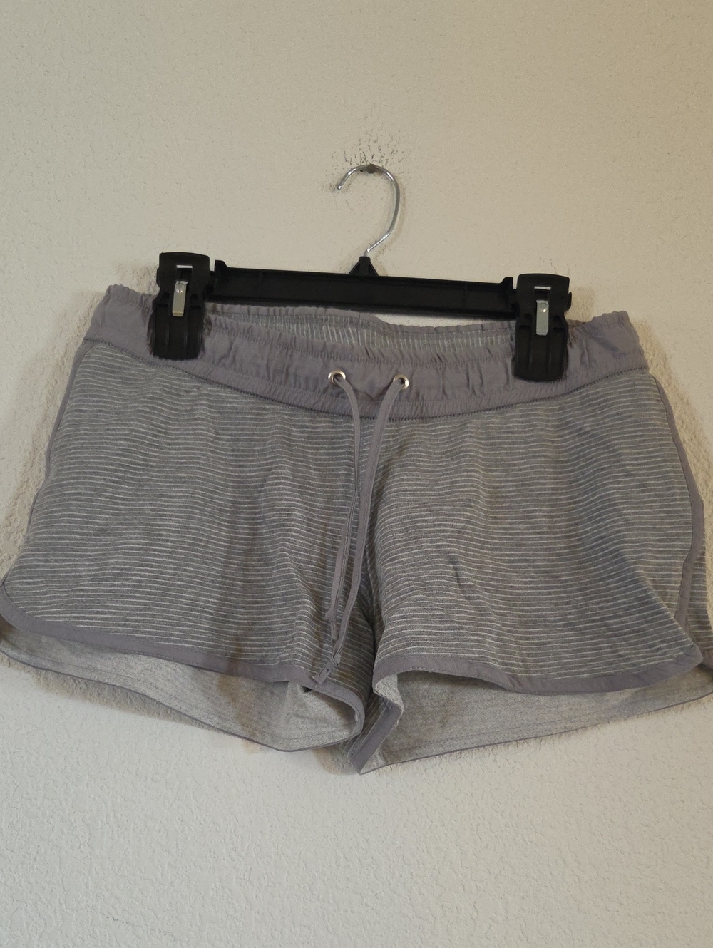 Vanity Gray Striped Athletic Drawstring Shorts
